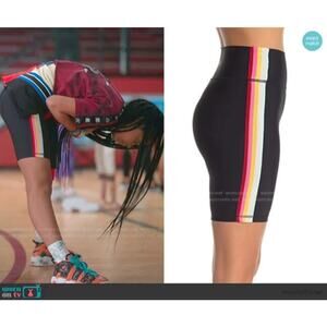 Spiritual Gangster Rainbow Stripe Gangster Biker Shorts Black Size XS NWT